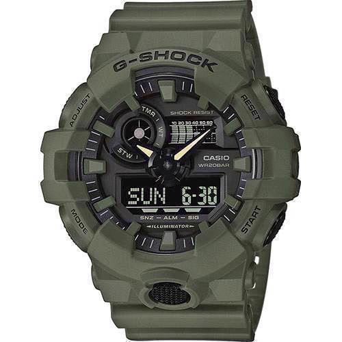 Image of army grøn resin med stål G-Shock quartz multifunktion Herre ur fra Casio